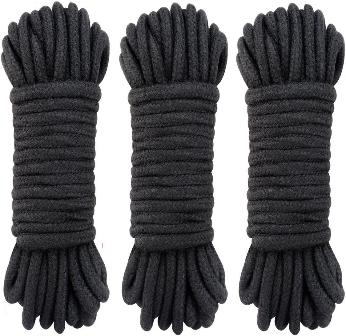 UWIME 3-Pack 32 Feet 10 Meter Soft Twisted Cotton Knot Tying Rope
