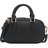 FashionPuzzle Mini PU Leather Satchel Purse Top Handle Crossbody Bag