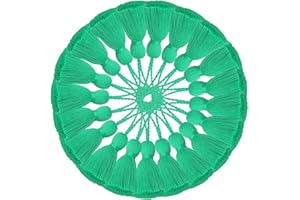 amokk Chunky Bookmark Tassels with Hanging Loop Small Tassels for Jewelry Making Hand Craft 4.3-inch 20 Pcs (Green)