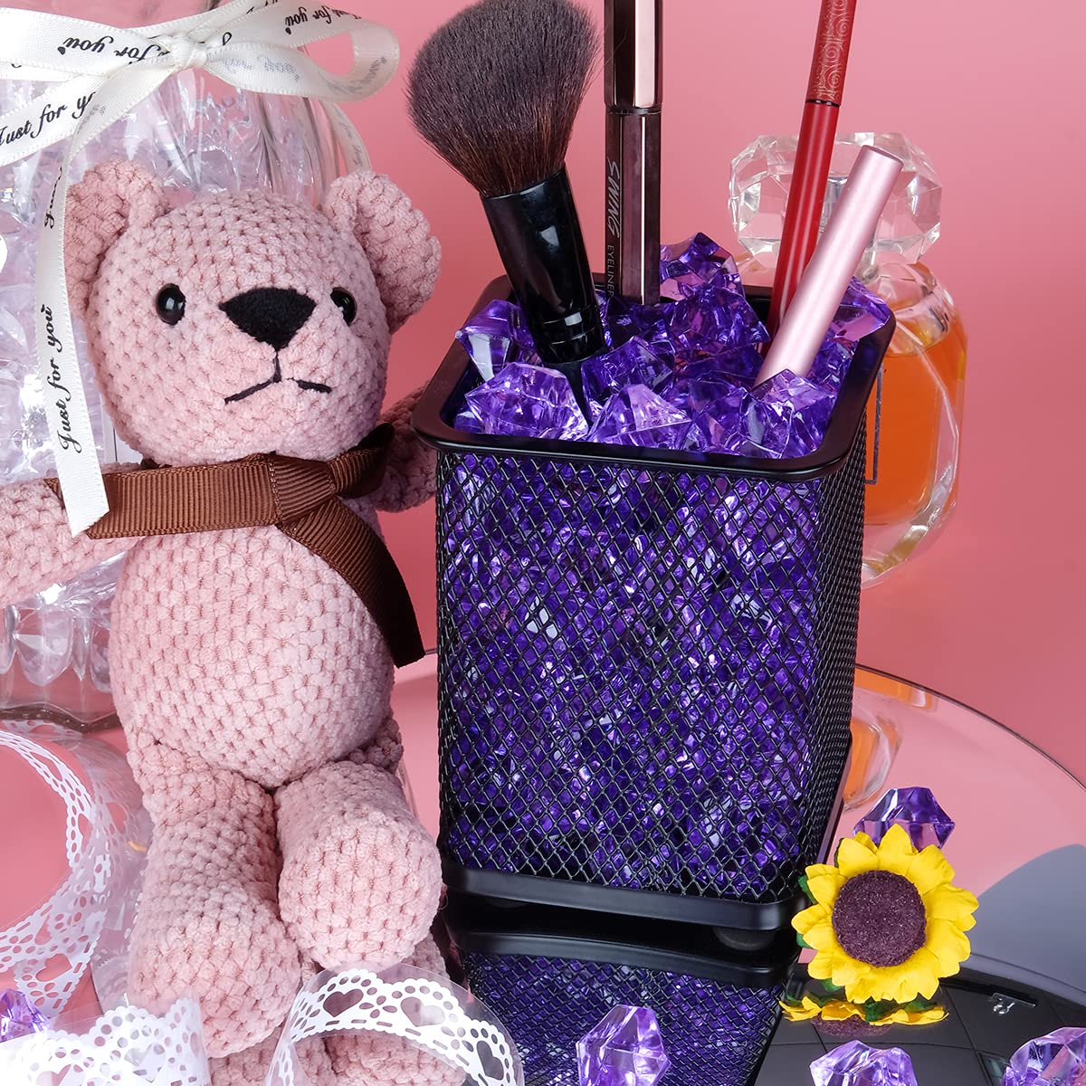 Acrylic Crushed Ice Rocks, Babenest 150 PCS Fake Crystals Plastic Ice Cubes Diamonds Gems for Vase Fillers, Home Decoration, Table Scatter, Event, Wedding, Arts & Crafts (Purple)