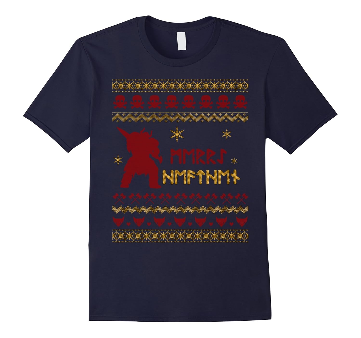 Funny Ugly Sweater Christmas Viking Heathen T-shirt-ANZ