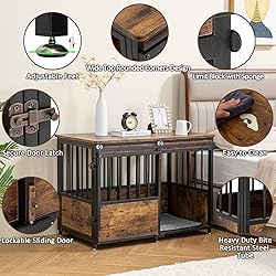KOOPRO 40 Inch Dog Crate Furniture with Cushion for