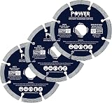 Power Xtreme 115mm Diamond Cutting Discs Pack of 3 for Angle Grinder
