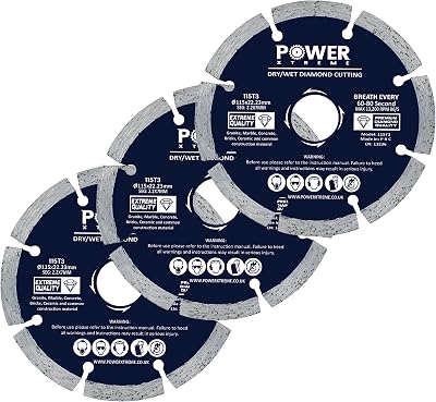 Power Xtreme 115mm Diamond Cutting Discs Pack of 3 for Angle Grinder