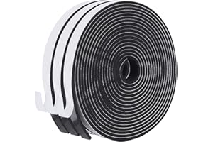 KAPOOSY Weather Stripping Door Seal, 1/2 Inch W X 1/8 Inch T Adhesive Foam Tape, Window Door Draught Excluder Air Conditioner Gasket Foam Tape, Total Length 50 Feet (16.5ft x 3 Rolls)