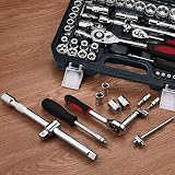 Nestling 108pcs Socket Set 1/4 1/2 Drive Ratchet 72T 5° Quick Release view 2