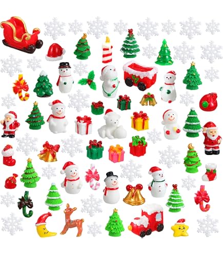 Lot De 60 Mini Décorations De Noël En Forme De Bonbons - Pour DIY, Scrapbooking, Déco De Fête - Multicolore