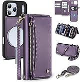 BLISLIAR Wallet Case for iPhone 17 Pro with Card Holder/Crossbody Wallet/Strap,[RFID Blocking][Magnetic] PU Leather Phone Case for iPhone 17 Pro,6.3 in,Purple