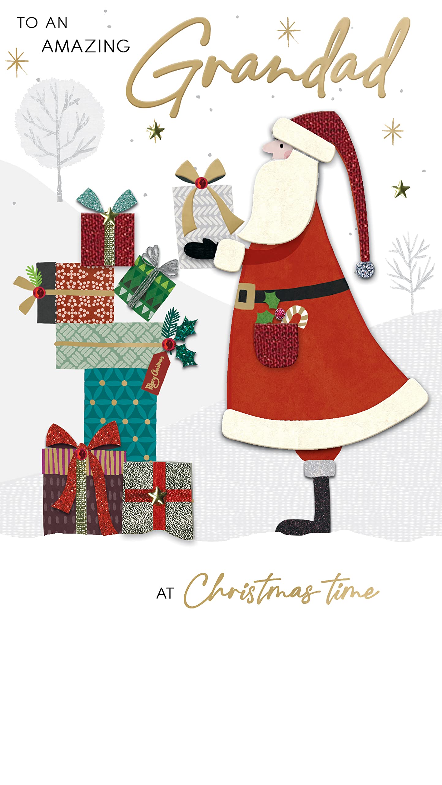 To An Amazing Grandad Embellished Christmas Card Hand-Finished Champagne Cards XCDC369