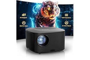 Projector-4K with WiFi and Bluetooth:[2500 ANSI/40W Dolby Audio/Official Licensed Apps], Outdoor-Projector with Smart OS 2.0 & AI Auto Focus,ONOAYO ONO5Pro Smart Movie Projector for Indoor/Outdoor Use