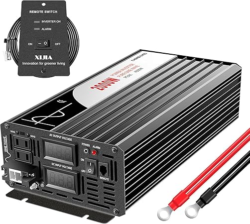 Amazon Xijia純正弦波 インバーター00w Dc 12vをac 100v 50hz 60hz 瞬間最大4000w車から家庭用電源 非常電源 補助電源に 防災 太陽光発電 Ledディスプレー搭載 Dc12v 範囲10v 15v 00w インバーター コンバーター 車 バイク