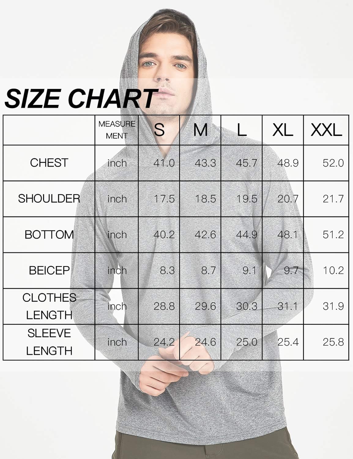 Safort Men's UPF 50+ Sun Protection Hoodie Long Sleeve Half Zip T-Shirt for Running, Fishing, Hiking: Clothing