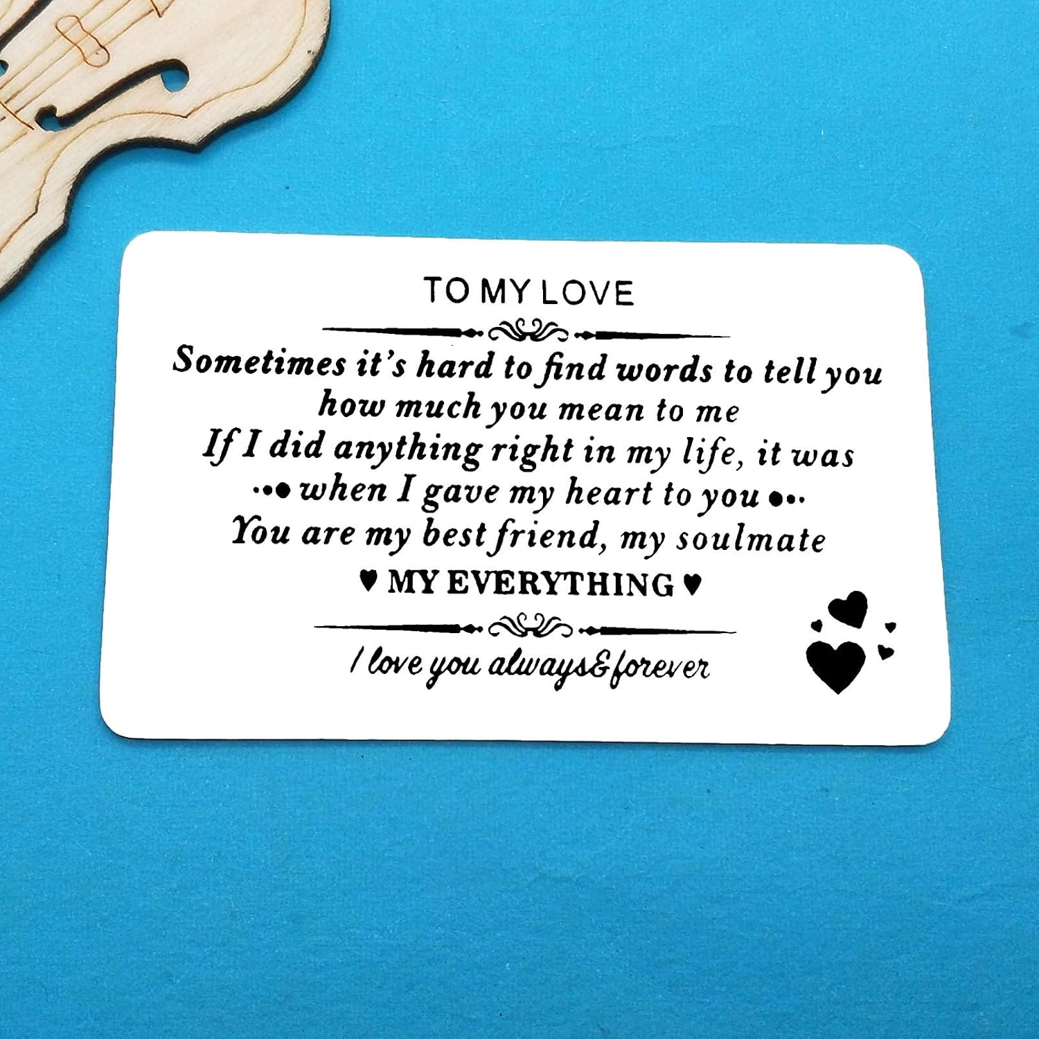 Anniversary Card Gifts for Boyfriend Husband Fiance Engraved Wallet Insert Card for Him Christmas Birthday Gifts Valentines Day Gifts I Love You Gifts for Him Boyfriend - Image 5