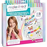 Make It Real: Rainbows & Pearls DIY Jewelry - Make 8 Fashionable Bracelets Using Awesome Rainbow Themed Charms & Beads, 598 Pieces Included, Kids Ages 8+