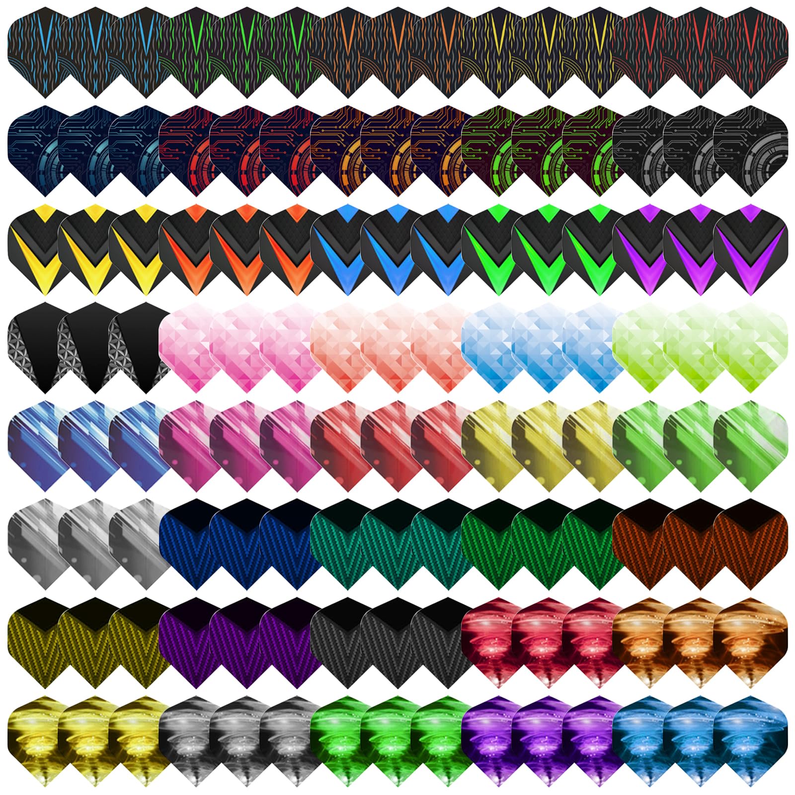 Deetenks 120PCS Dart Flights 40 Sets Durable Standard PET Dart Flights Replacement Feather Tail Wing for Soft Tip Steel Tip Darts