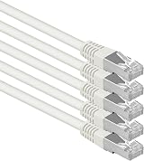 1aTTack.de 5x Cat6 S-FTP Patch Cable 1m White Gigabit Copper Halogen-Free view 1