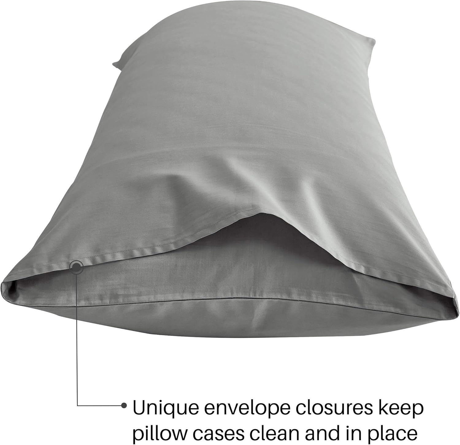 Oubonun Premium Body Pillow Cover (100 Percent Cotton, 800 Thread Count) - XL High Thread Count Body Pillowcase - Luxury 21 x 54 Body Pillow Case - Light Grey Long Body Pillow Cover - Long Pillow Case: Home & Kitchen