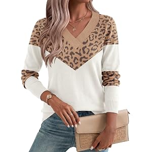 Zeagoo Womens V Neck Sweaters Long Sleeve Tops Lightweight Basic Clothes | Soft Loose Knitted Pullover Tops, Business Casual