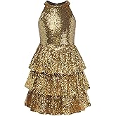GRACE KARIN Girls Sequin Party Dress Kids Sparkly Formal Birthday Teen Special Occasion Fancy Pageant Dresses Size 6-14