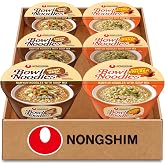 Nongshim Savory Beef &amp; Savory Chicken Bowls, Instant Ramen, 6 Count | Microwaveable ramen bowl variety with mild beef and chicken broth profiles