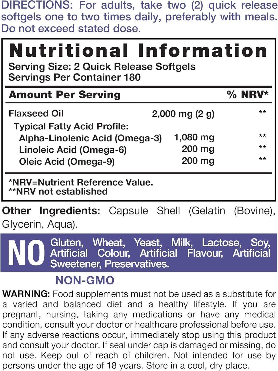 Flaxseed Oil Capsules 2000mg, 360 count (Pack of 1) - Image 4