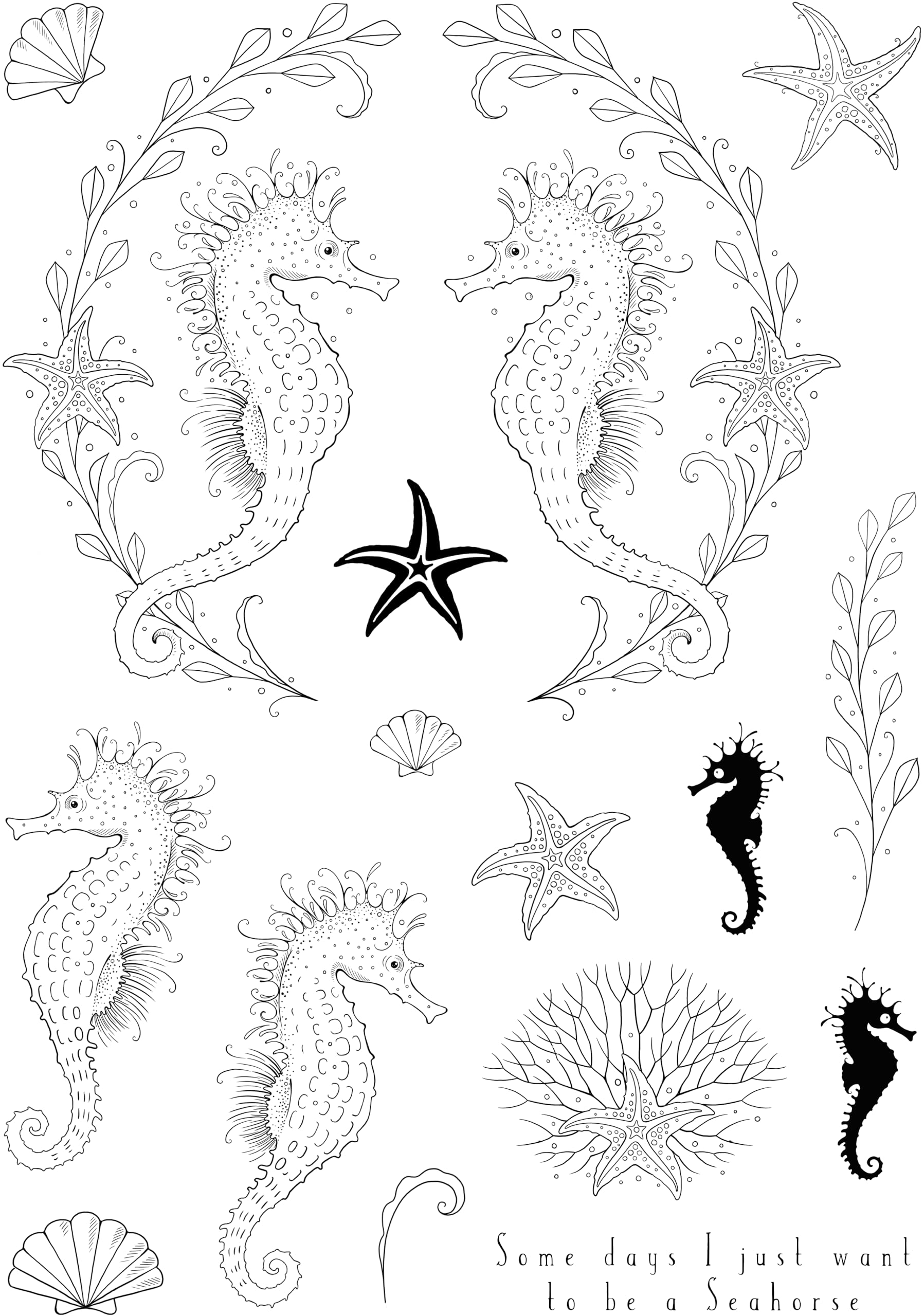 Pink Ink Designs Seas The Day 6 in x 8 in Clear Stamp Set, 6 x 8 in
