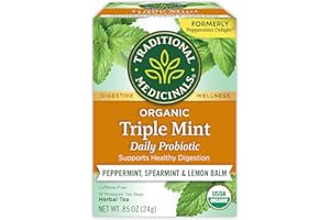 Traditional Medicinals Tea, Organic Triple Mint, Supports Healthy Digestion, Includes 16 Tea Bags