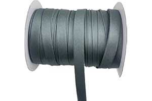 Heyiwell 55Yards Double Fold Satin Bias Tape 1/2 "Inch Bias Binding Tape for Sewing,Hemming,Quilting,Piping,Cheongsam Decoration, Clothing Seaming,Gray