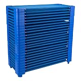 Sprogs Heavy Duty Toddler 40"L Stackable Daycare Cots for Preschool Kids Sleeping, Resting, and Naptime, SPG-0232-5-24PK, Blue (Pack of 24)