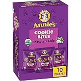Annie's Organic Chocolate Chip Cookie Bites, 10 Pouches, 10.5 oz | Real Chocolate Chips, USDA Organic and Non-GMO, No Artificial Flavors or High-Fructose Corn Syrup