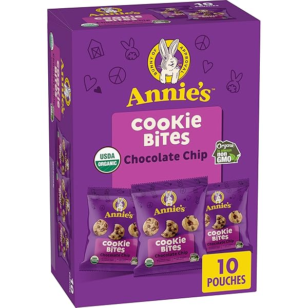 ANNIE’S ORGANIC CHOCOLATE CHIP COOKIE BITES, 10 POUCHES, 10.5 OZ