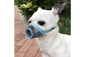 MOIILAVIN Dog Muzzle,Soft Mesh Muzzle for Barking Grooming Biting Chewing for Small Medium Breeds, Barkless Mesh Muzzle Stop Puppy Eating Poop&Rocks XXS XS S (Blue, XS)