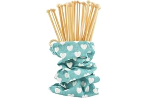 Celley 18 Pairs Smooth Bamboo Knitting Needles with Pouch (9 3/4 Inches Length, Sizes US 0 to US 15)