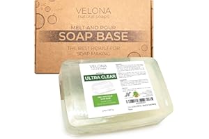 velona 2 LB - Ultra Clear Glycerin Soap Base Melt and Pour | Transparent Natural Bar For The Best Result for Soap Making
