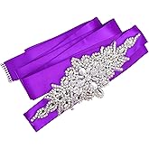 Mandala Crafts Wedding Belt for Bride Dress - Pearl Bridal Belts for Wedding Dress - Rhinestone Sash for Formal Dresses