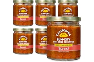 CALIFORNIA SUN DRY Sun Dried Tomato Spread, 9oz Jar (Pack of 6) | Gluten-Free & Antioxidant Rich