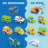 JOYIN 25 Piece Pull Back City Cars and Trucks Toy Vehicles Set view 2