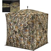 TIDEWE Hunting Blind 270°See Through with Silent Magnetic Door & Sliding Windows, 2-3 Person Pop Up Ground Blind with Carryin