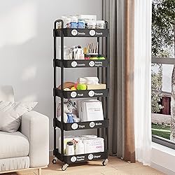 UDEAR 5-Tier Rolling Utility Cart with 12 Category