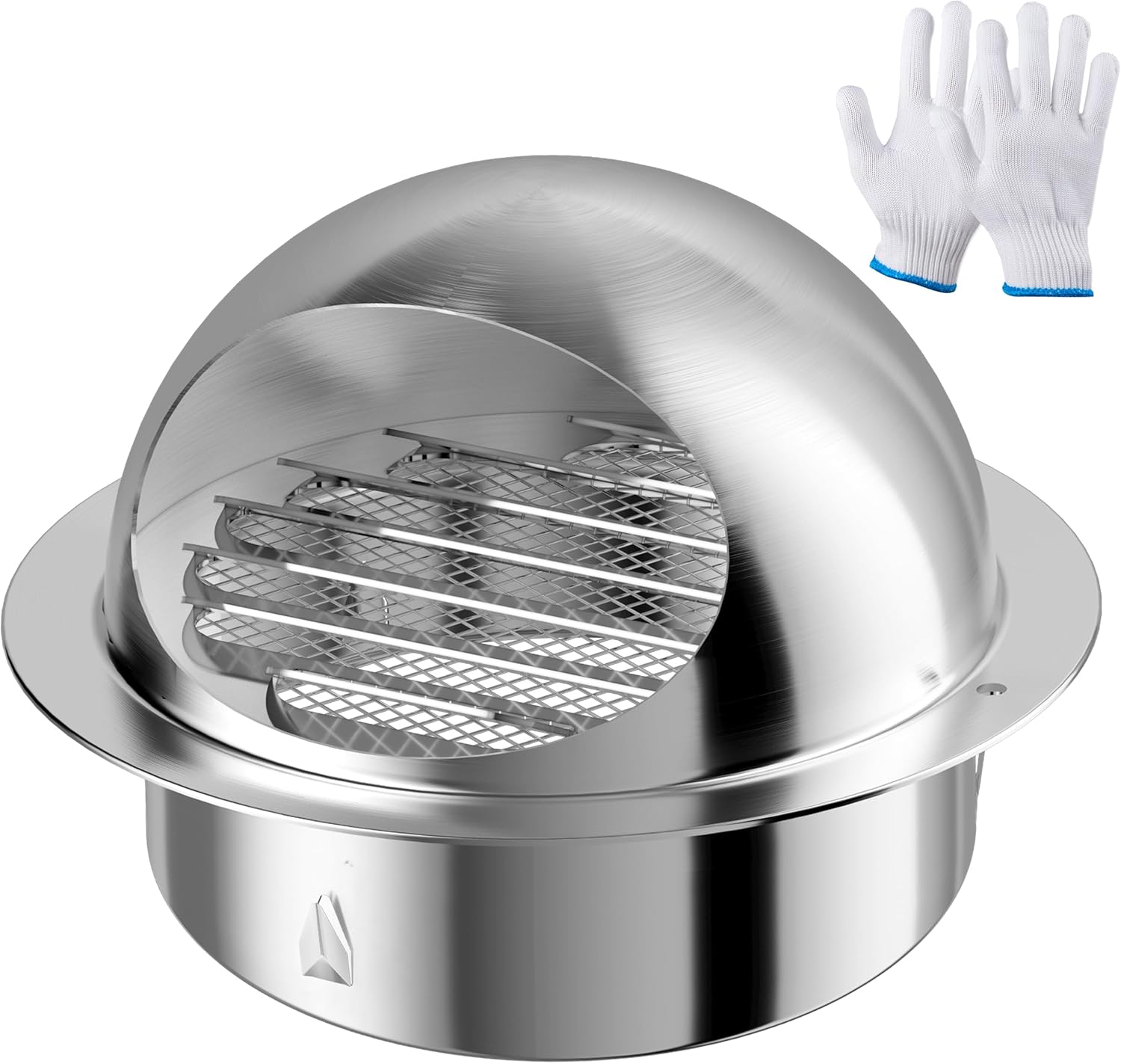 Registers, Grilles & Vents - 4 Inch Air Vent, HG Power 304 Stainless Steel Wall Vent Outlet, 4
