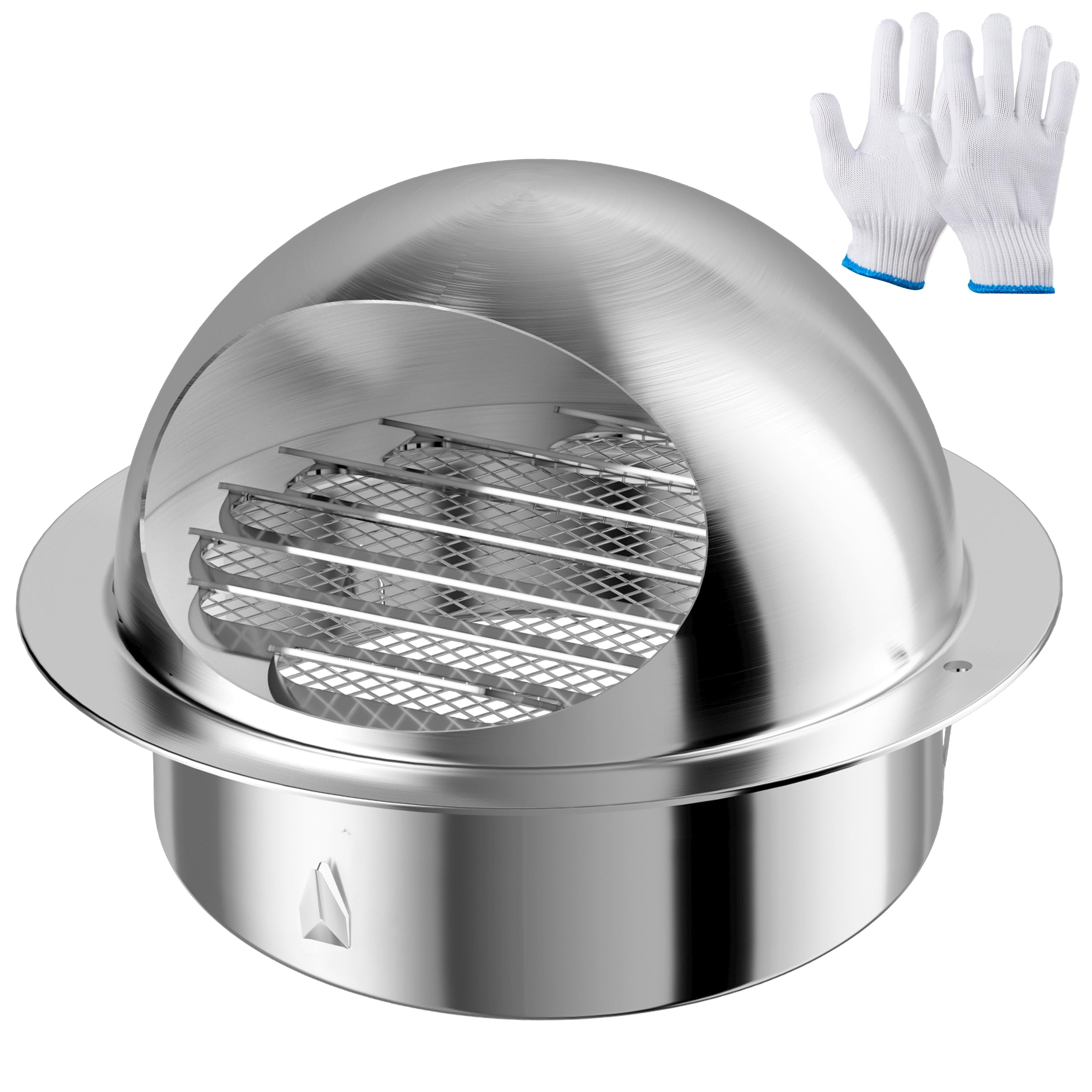 HG Power 4 Inch Air Vent Covers for Walls Outside 100mm Stainless Steel Extractor Fan Vent Cover, Built-in Screen Mesh, for Tumble Dryer Vent Cover