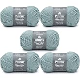 Patons Classic Wool Seafoam Yarn - 5 Pack of 3.5oz/100g - Wool - 4 Medium - 210 Yards - Knitting/Crochet
