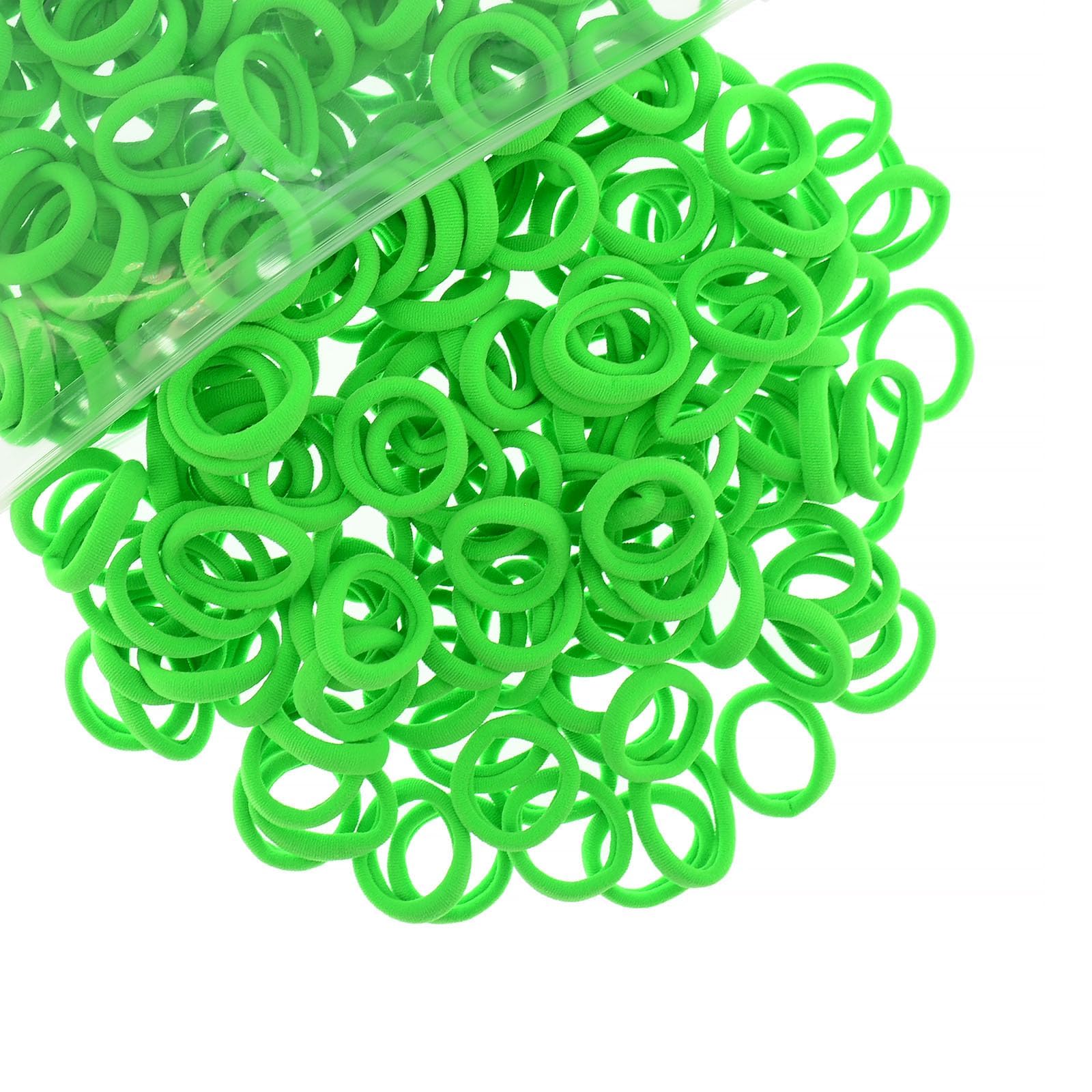 200 Pcs Solid Color Cotton Hair Ties Toddler Girls' Elastics Hair Ties Seamless Ponytail Holder Hair Accessories (green)