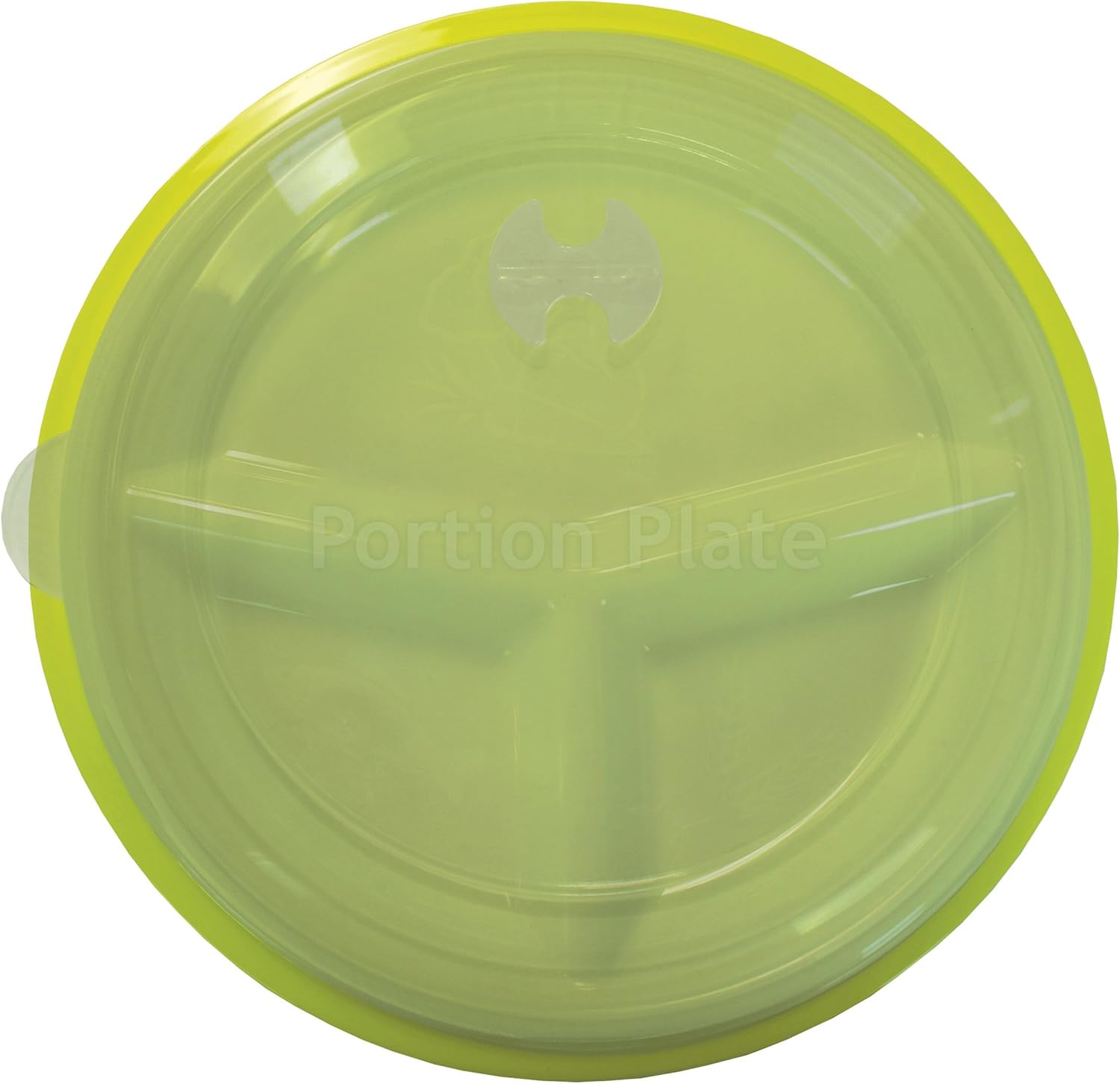 Rehabilitation Advantage 3 Compartment Portion Plate with Lid (Set of 2): Health & Personal Care
