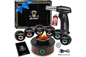 Electric Whiskey Smoker Kit with Torch, Home Bar Gift for Whiskey Lover, 6 Wood Chips – Infuse Rich Smoky Flavors in Bourbon 