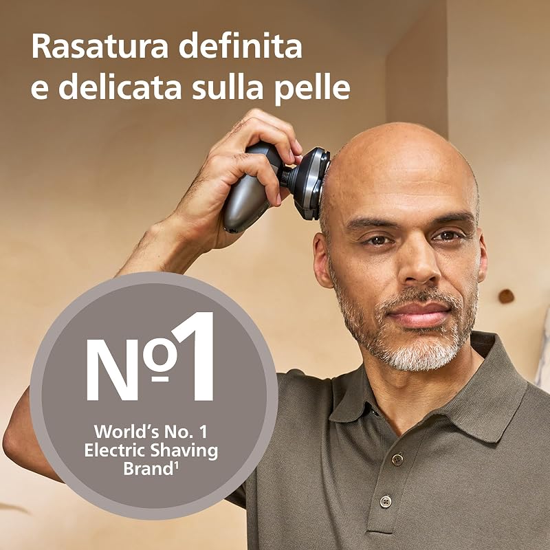 Head Shaver Pro Serie 7000- Rasoio per uomo e donna, testina flessibile a 360° e lame ComfortCut per una rasatura pulita e delicata sulla pelle, modello HS7980/15