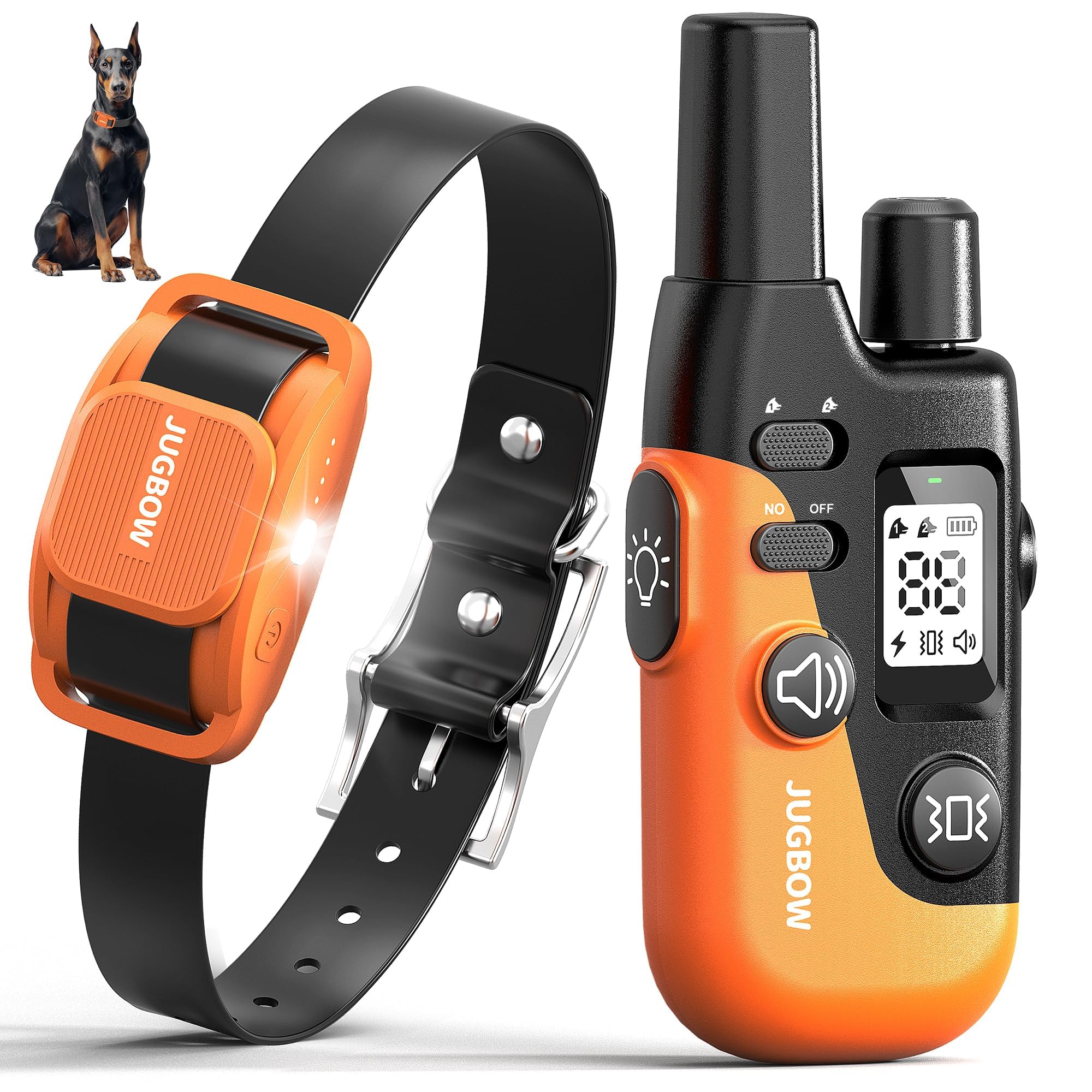 Photo 1 of ***MISSING PARTS***
Jugbow Shock Collar for Dogs - 4200FT Dog Training Collar with Remote for 15-120lbs Medium Large Dog, with LED Light IPX8-Waterproof Rechargeable E-Collar with Beep (1-3), Vibration(1-3), Shock(0-16)
