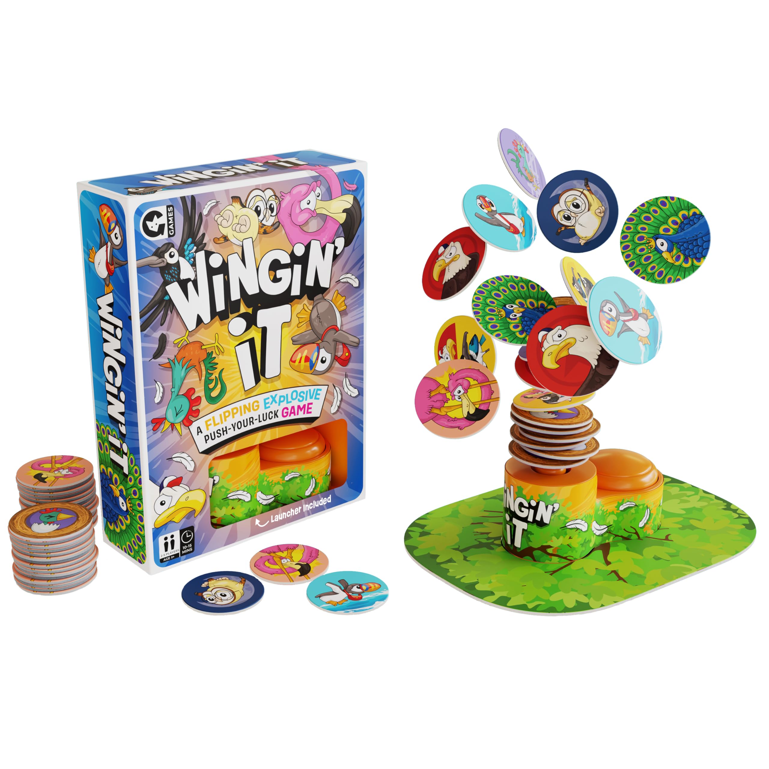 Ginger Fox Wingin' It Game | Hilarious Family Push-Your-Luck Party Game | For Ages 8+ | Fast & Fun Gameplay For Gatherings | Quick To Learn & Play | Laugh-Out-Loud Competitive Entertainment