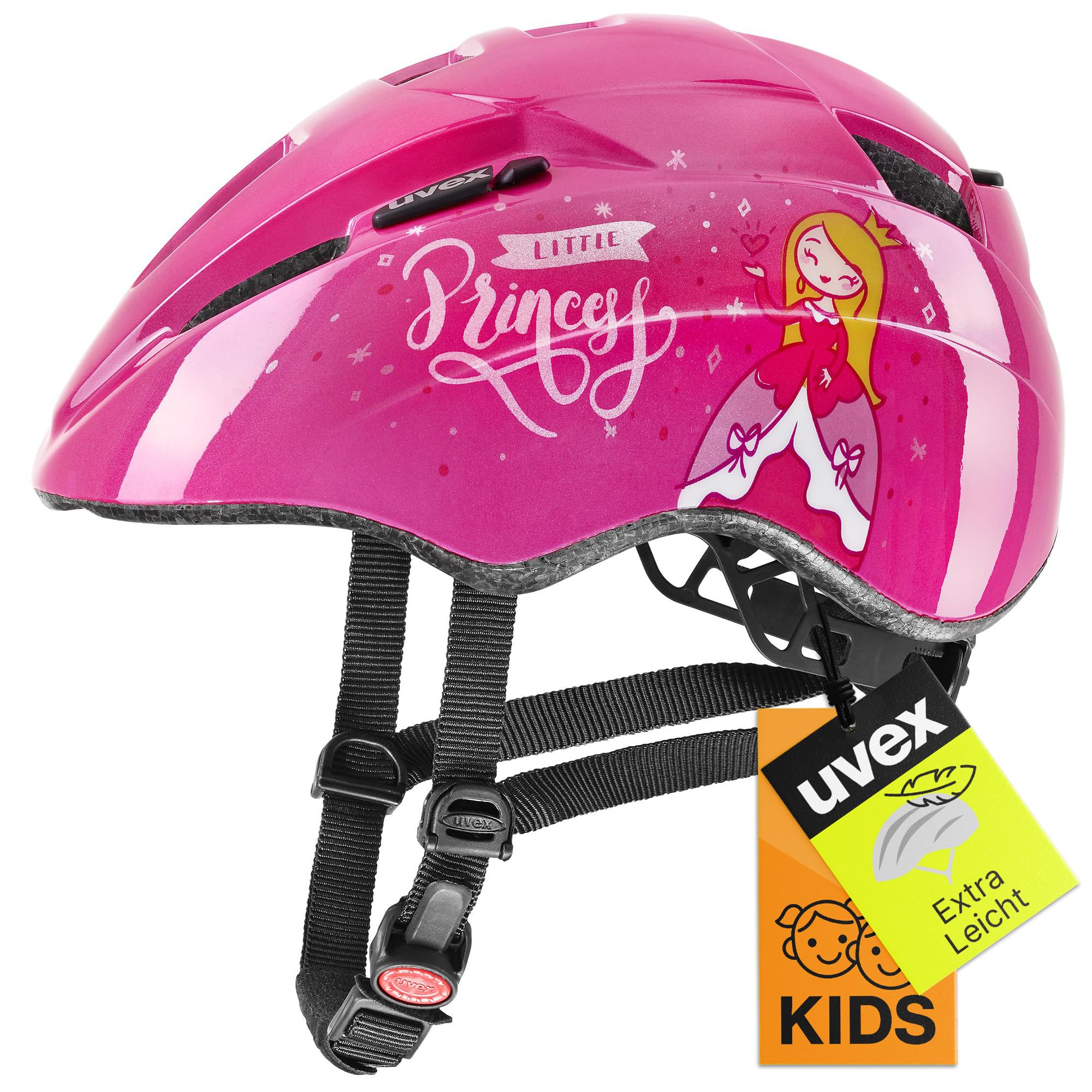 uvex Kid 2 - Lightweight Kids Bike Helmet for Children - Individual Fit - Upgradeable with an LED Light - Pink - 46-52 cm