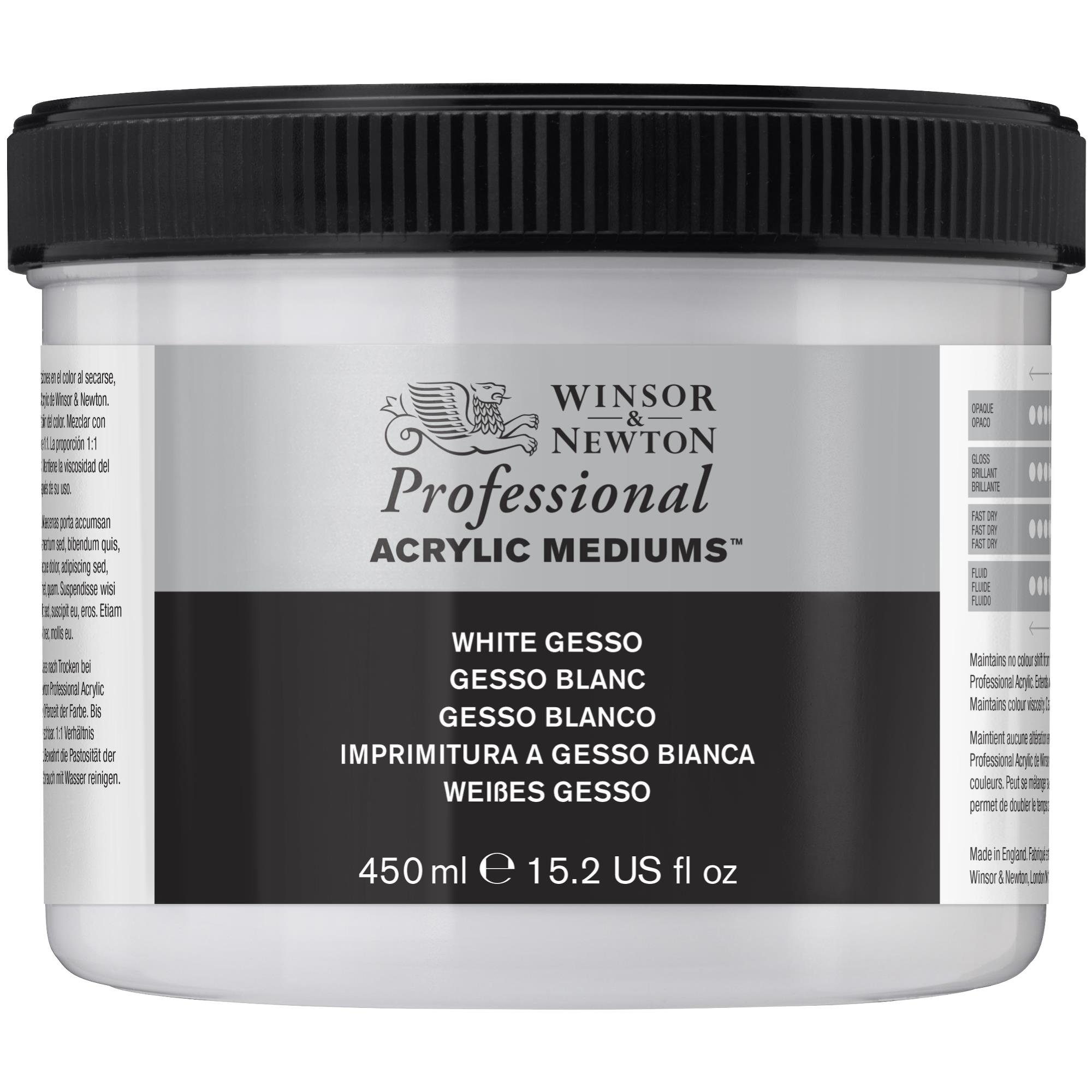 Winsor & Newton Acrylic White Gesso ACFAWG474, 450ml